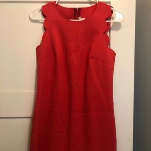 Jcrew scalloped neck dress